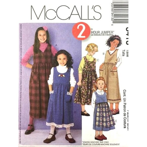 McCall's Sewing Pattern 3413 Girls Jumper Dress Size 3-6 - Picture 1 of 2